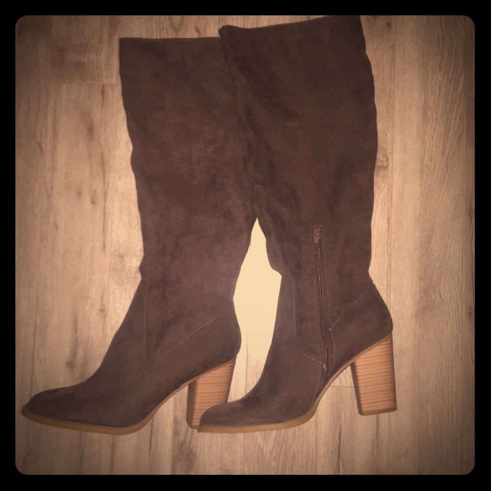 Faux suede boots